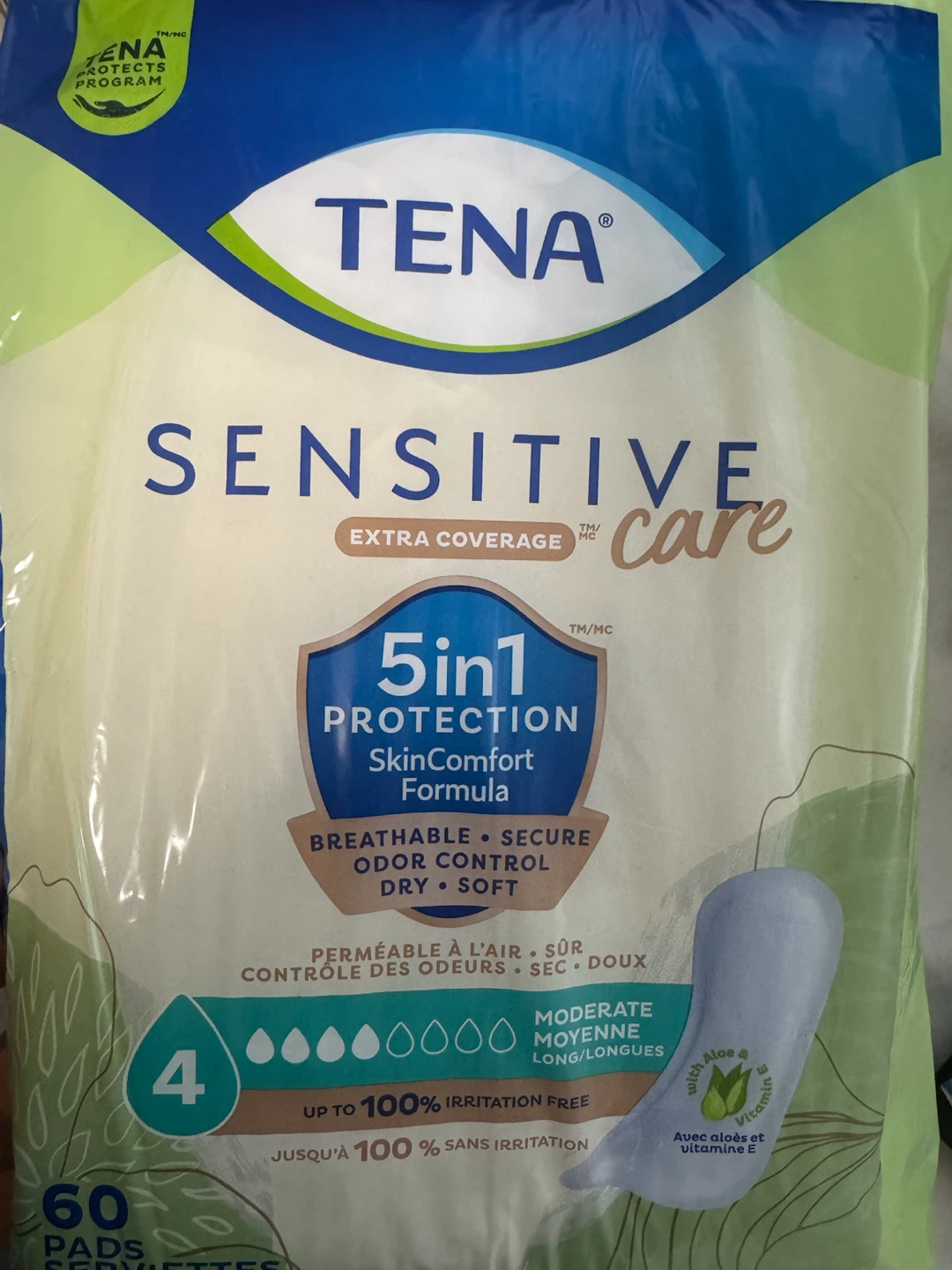 TENA Sensitive Care Extra Coverage Pads - Moderate Absorbency