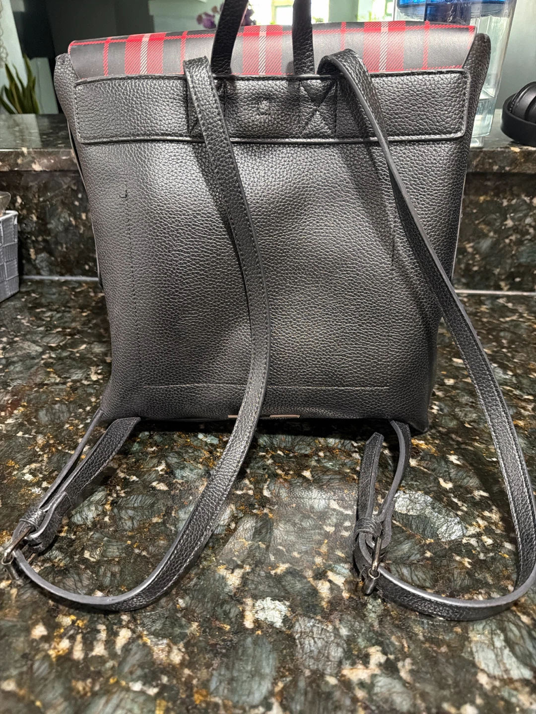 Steve Madden Black & Red Plaid Backpack - photo 2