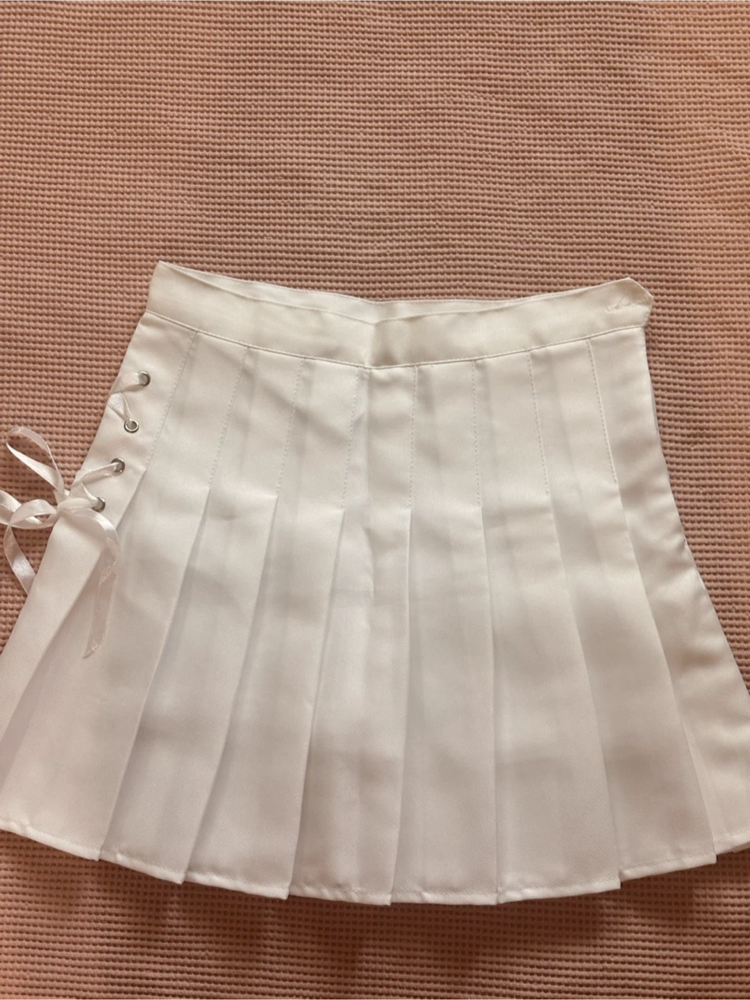 White Pleated Tennis Skirt with Side Laces