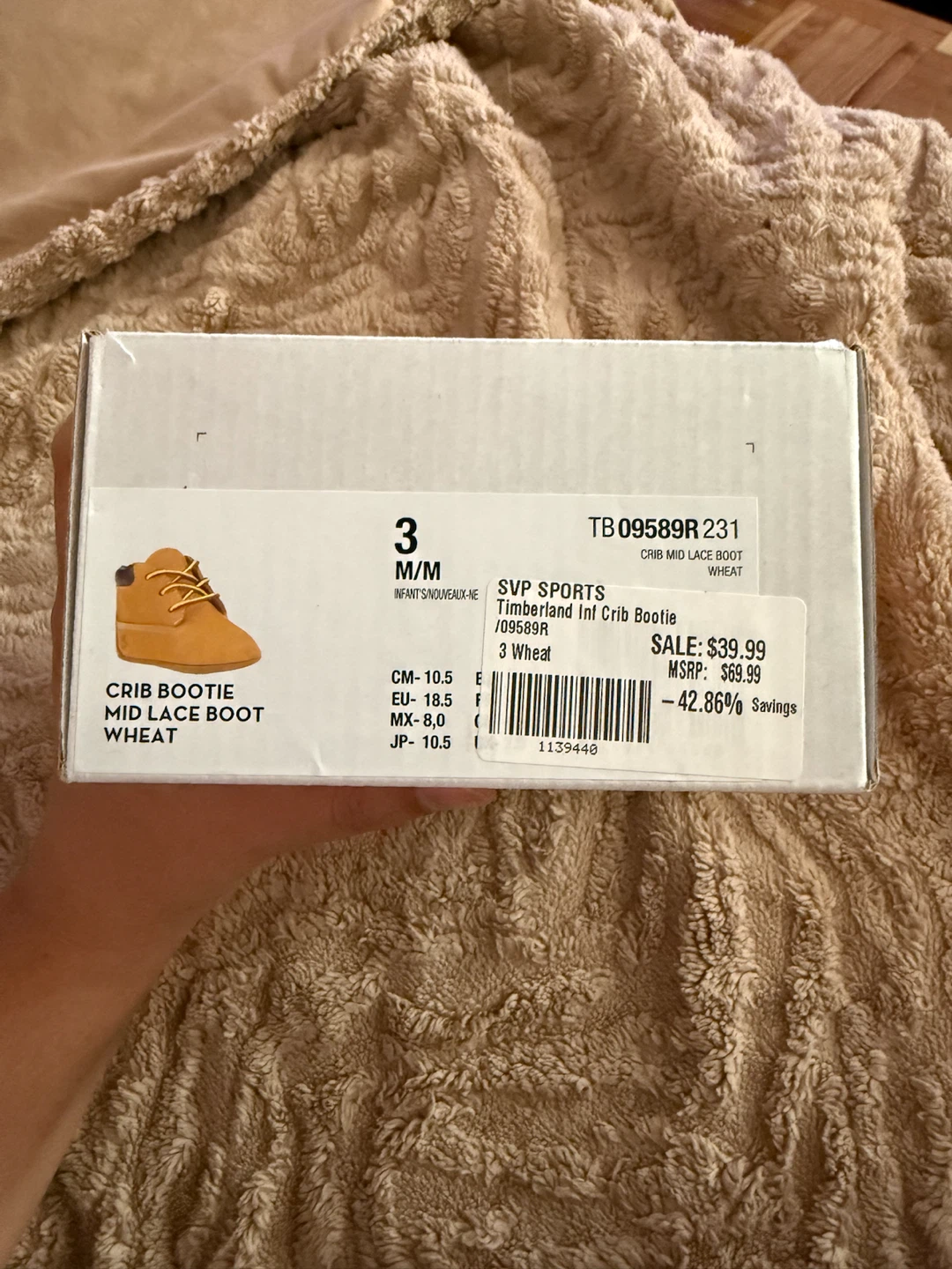 Timberland Crib Lace Boot - Wheat - Size 3 M/M - photo 3