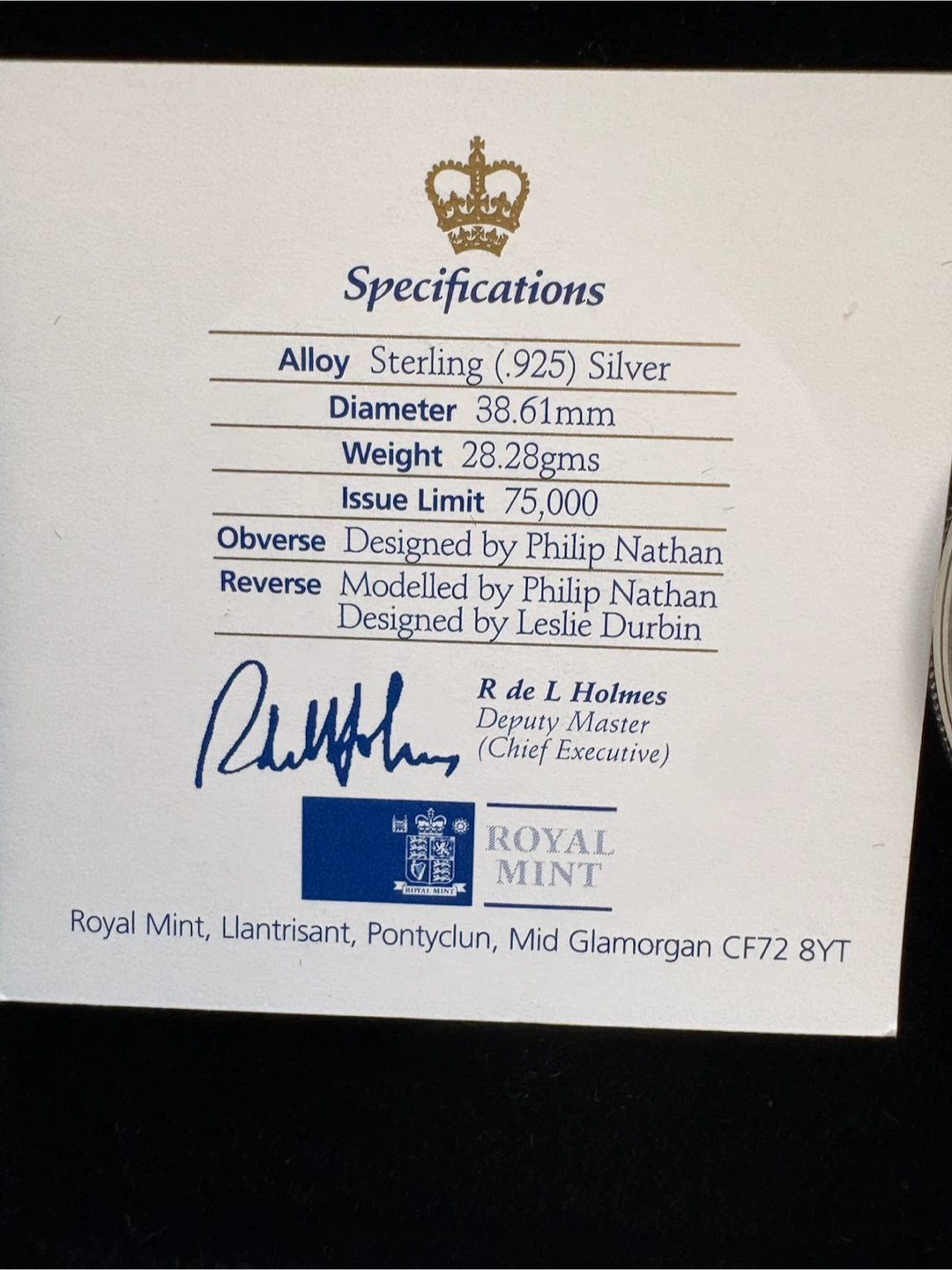 1997 UK 5 Pound Silver Proof Coin - Complete Set - photo 3