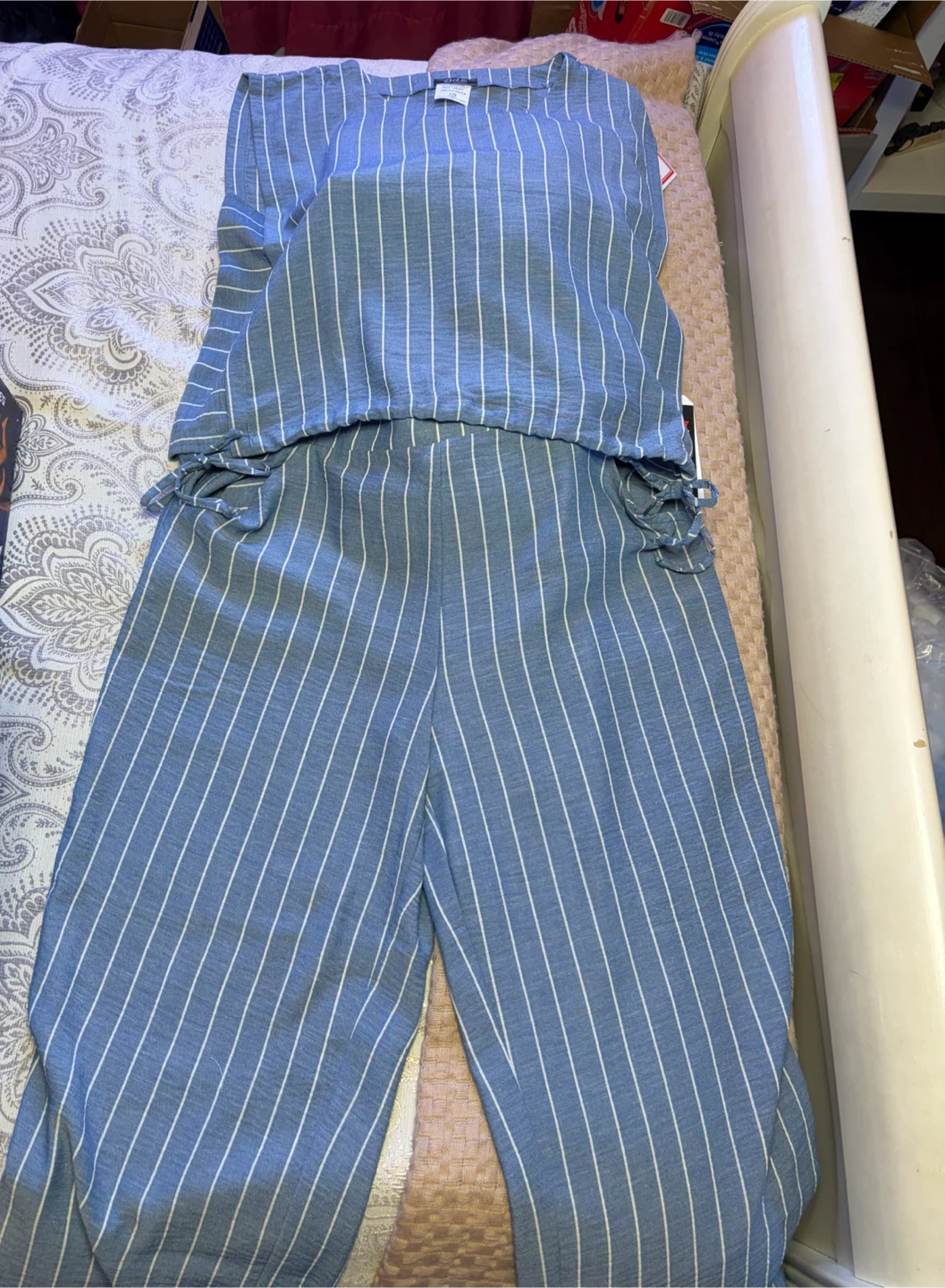 Blue Striped Jumpsuit