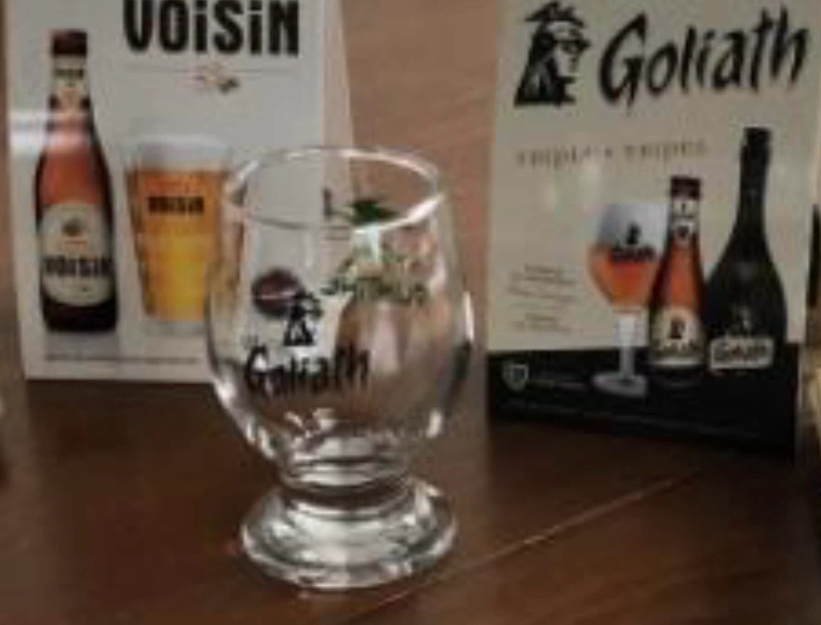 Authentic Goliath & Quintine Dual-Branded Belgian Beer Glasses - photo 2