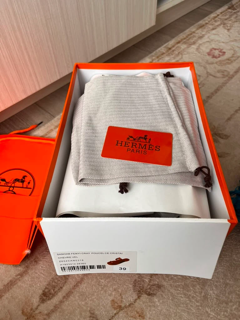 Hermès Brown Leather Sandals - Size 39 - photo 2