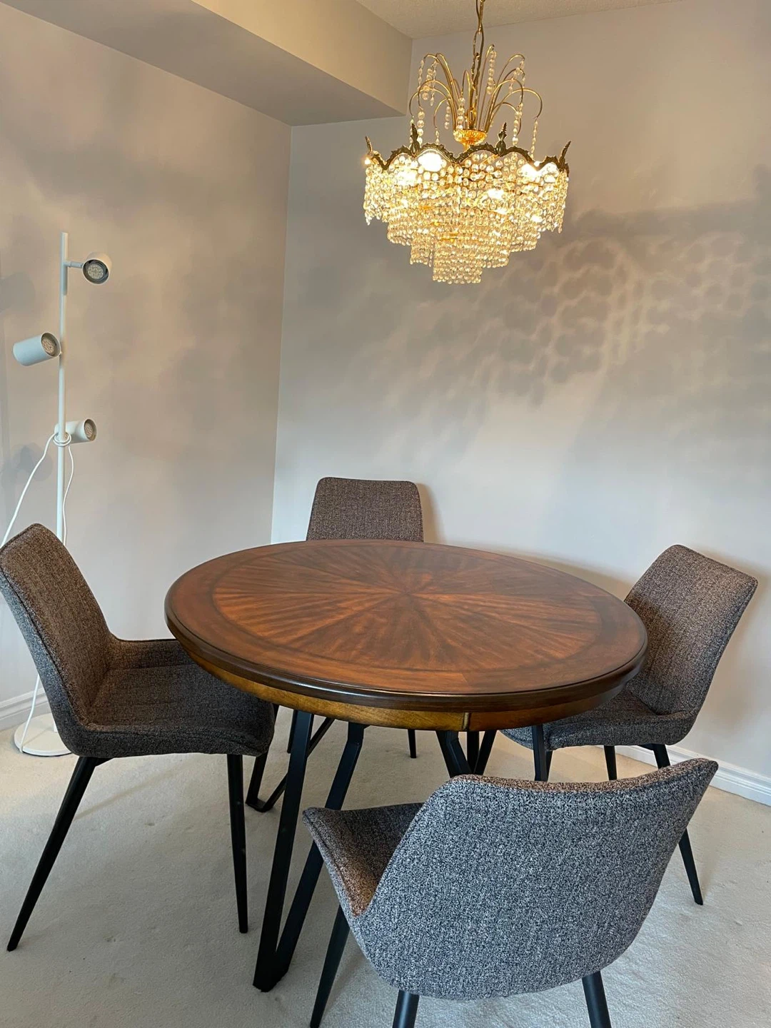 Solid Wood Dining Table with 4 Chairs
