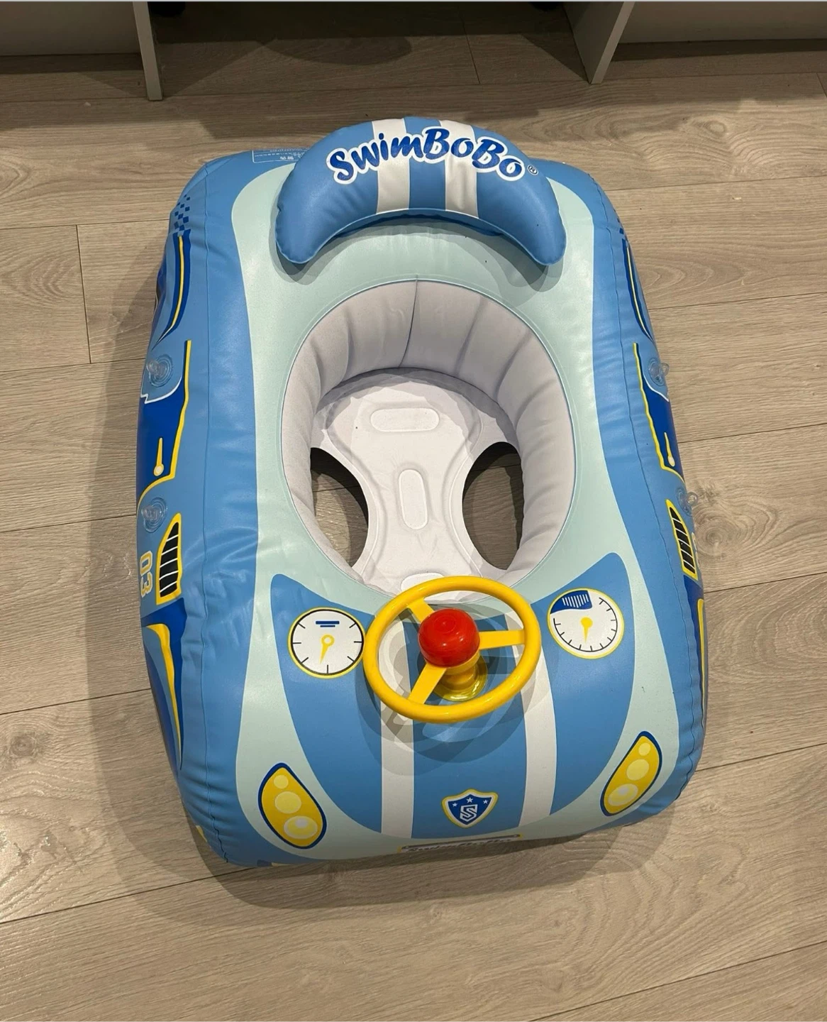 SwimBono Inflatable  toddler Float Boat with Steering Wheel