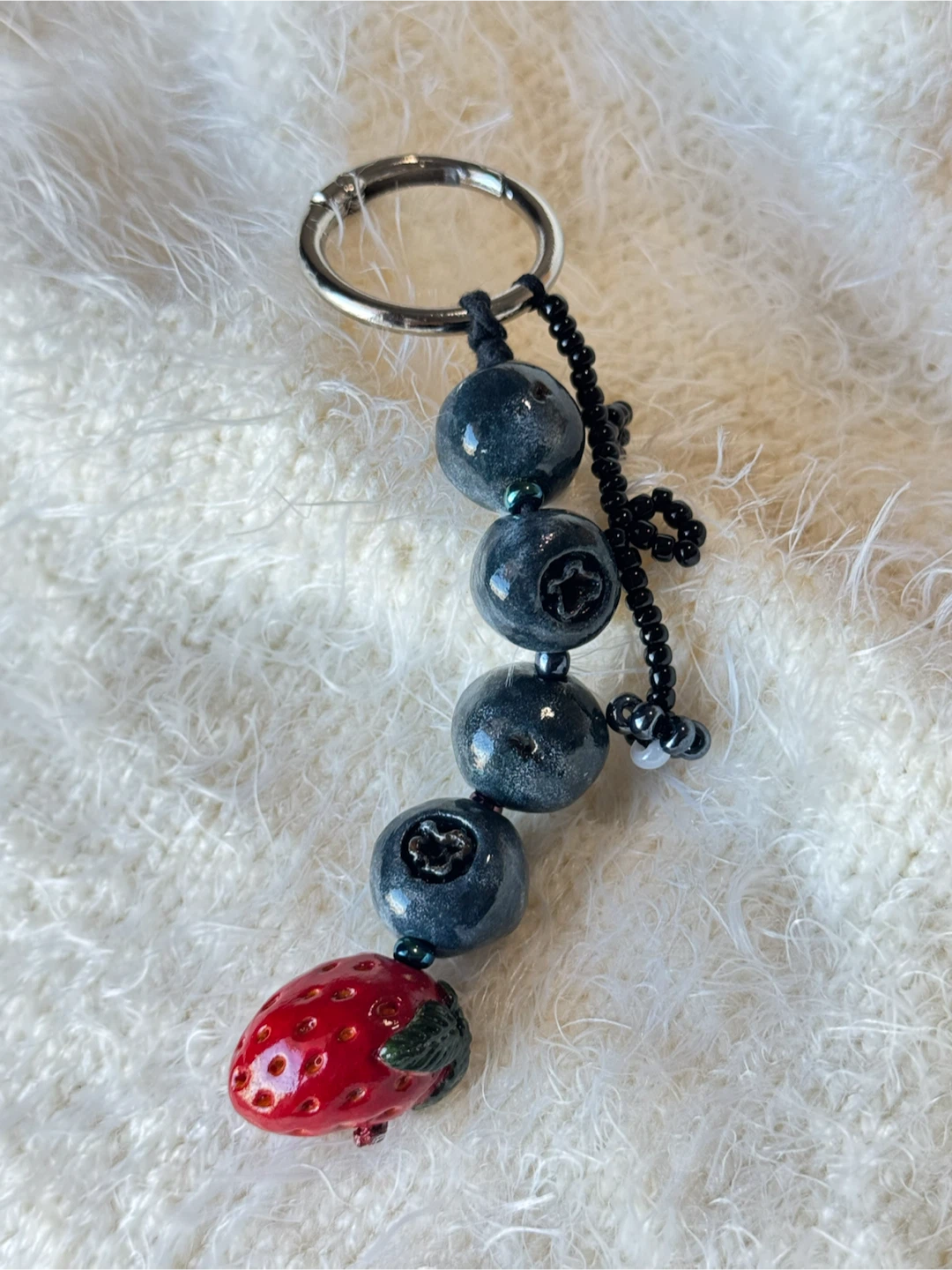 Handmade Blueberry and Strawberry 🫐🍓 bag charm - photo 2