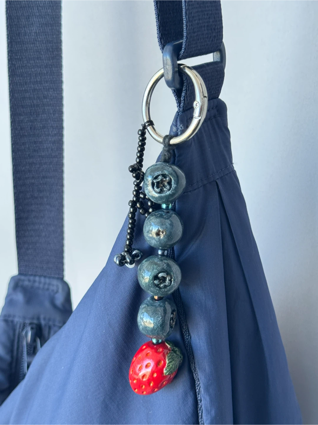 Handmade Blueberry and Strawberry 🫐🍓 bag charm - photo 3