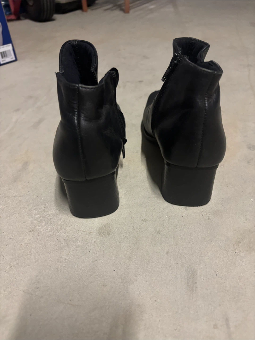 Black Leather Ankle Boots