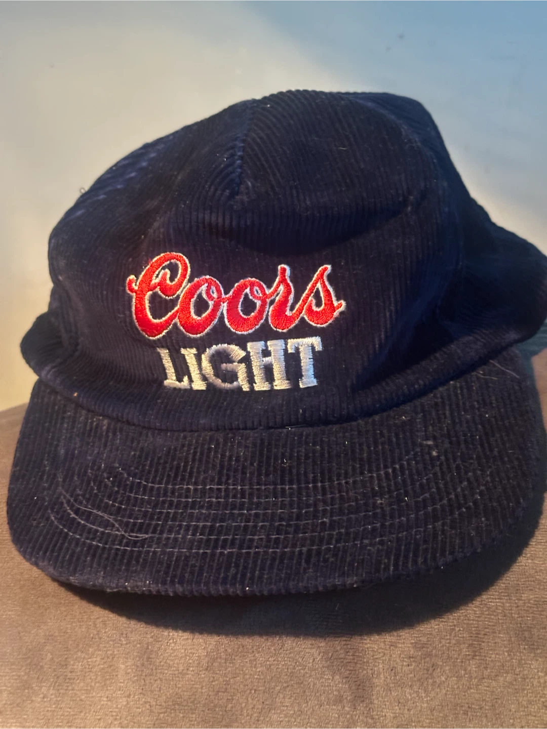 Vintage coors lite corduroy hat