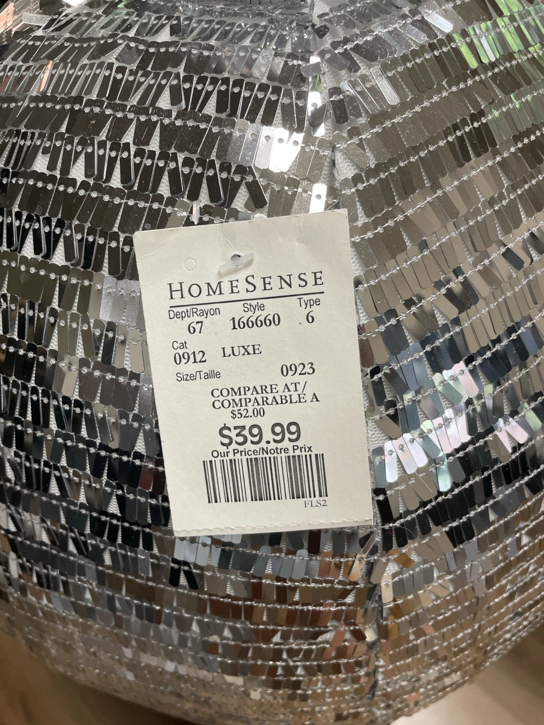 Sequin Sphere Ottoman/Disco Ball Decor Pillow - photo 2