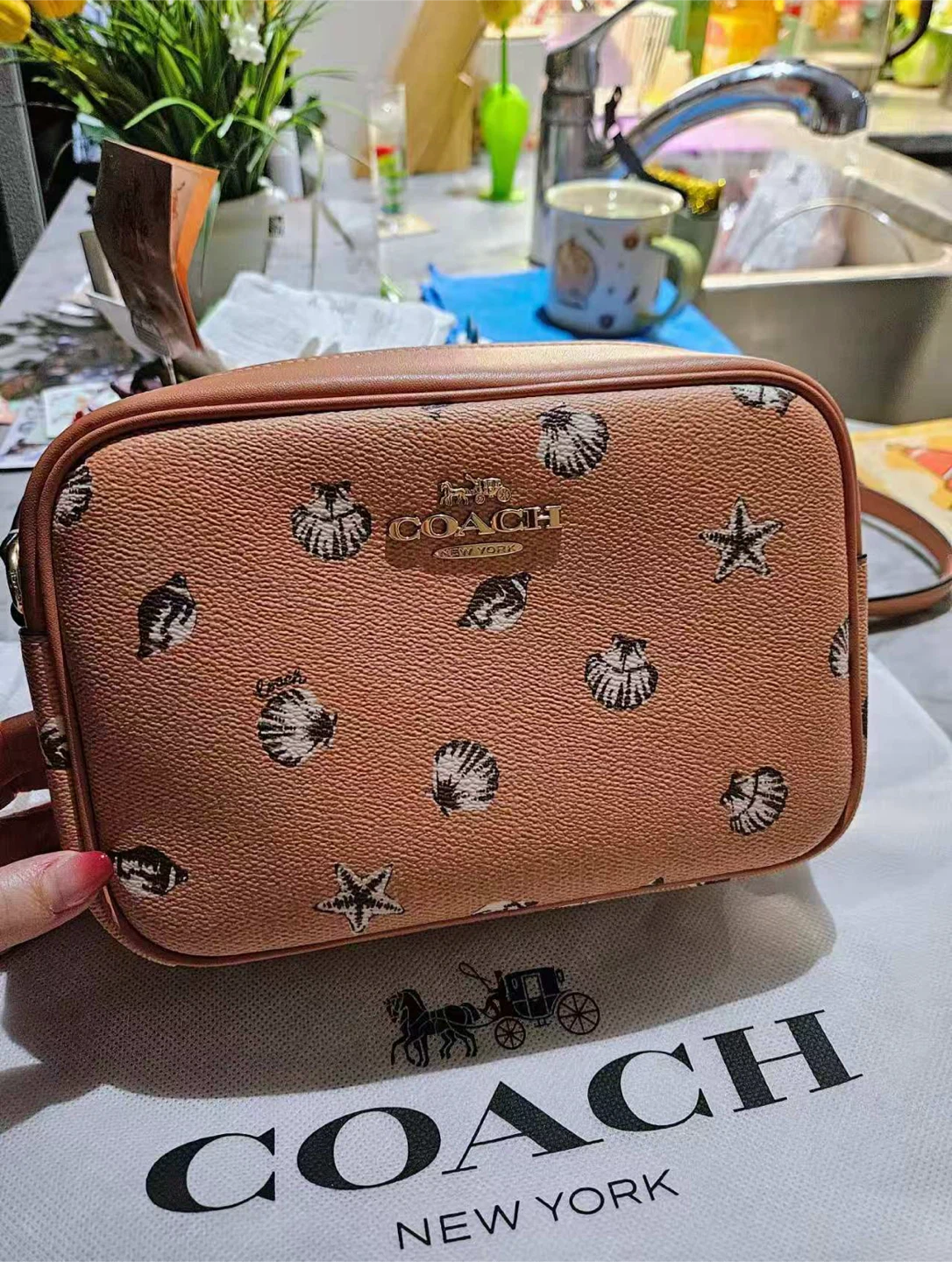 Coach Camera Bag Seashell Print - NEED TO SELL EVERYTHING