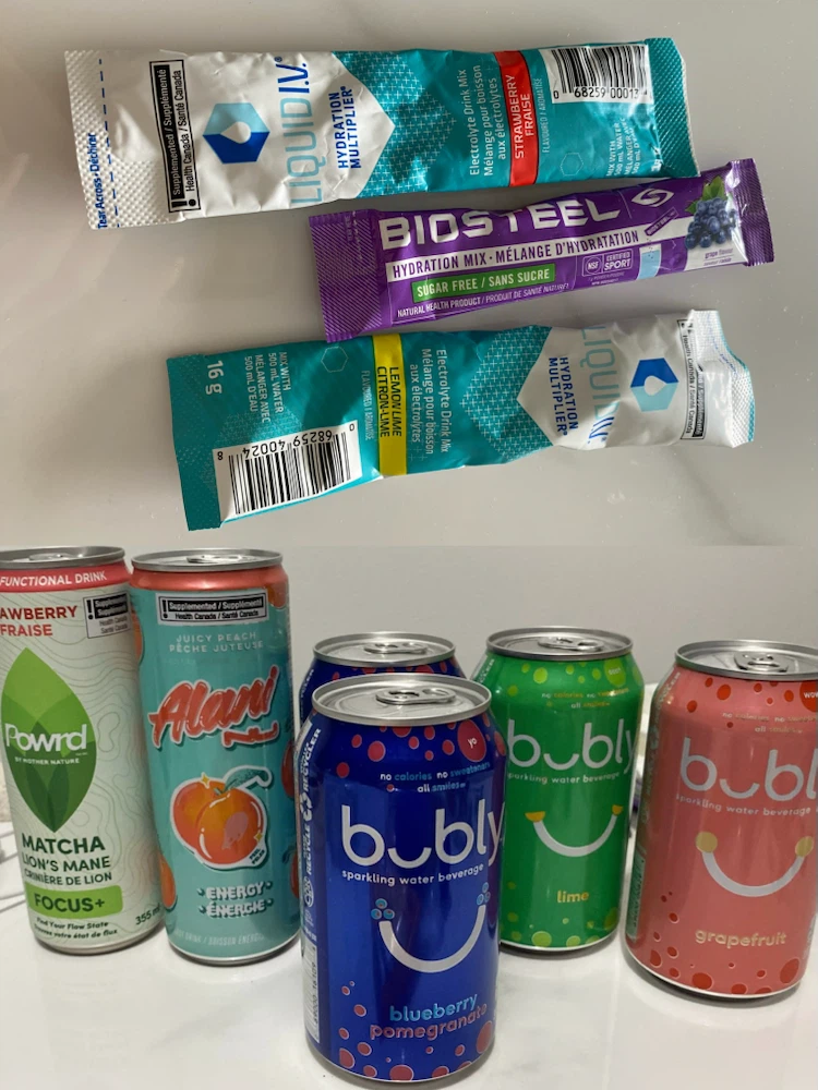 Energy electrolytes drink bubbly sparkling drink