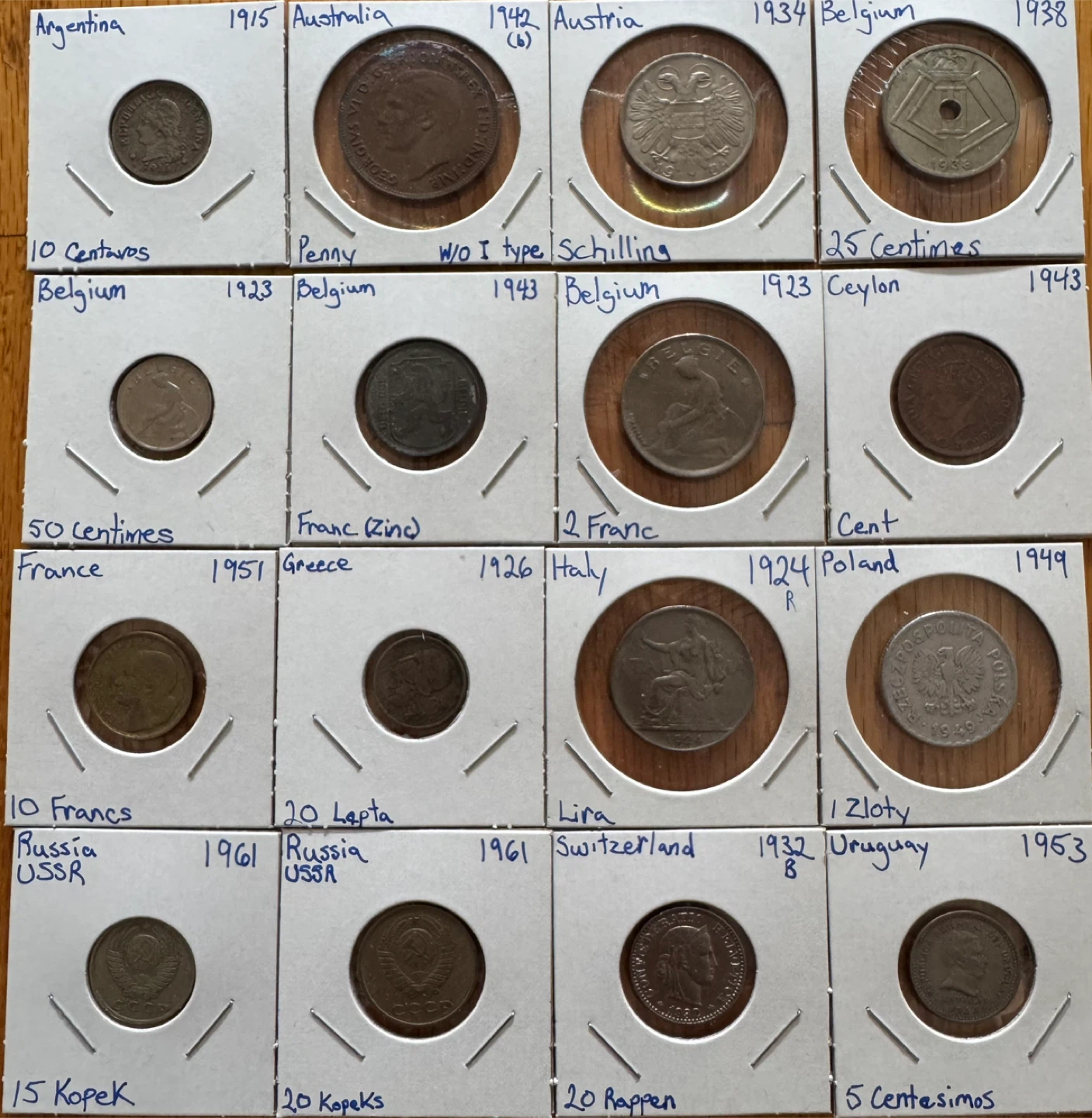 Vintage Collectible Foreign Coins: Individually Priced $5 and up