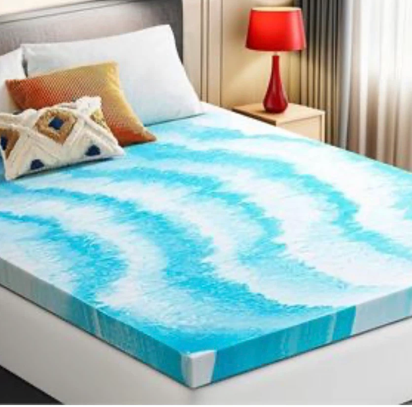 SakuraHome® Memory Foam Mattress Topper - King - Blue