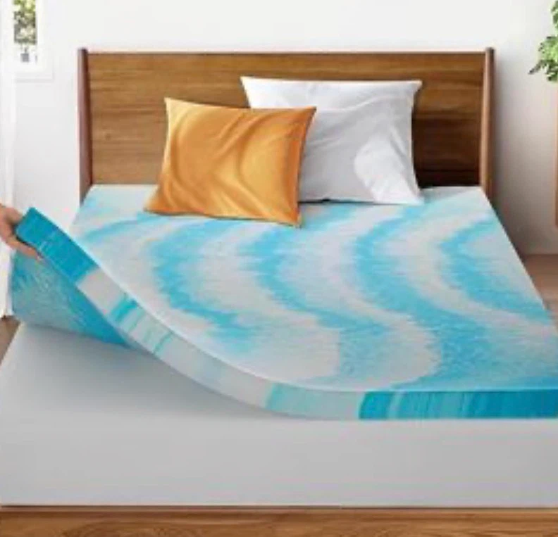 SakuraHome® Memory Foam Mattress Topper - King - Blue - photo 2