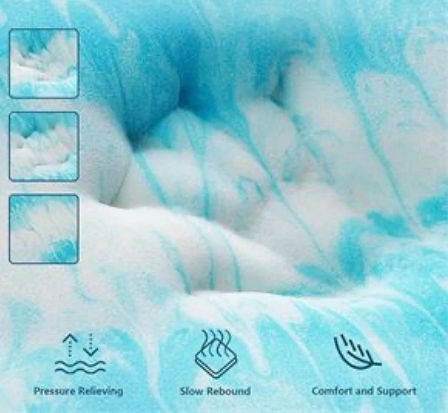 SakuraHome® Memory Foam Mattress Topper - King - Blue - photo 4