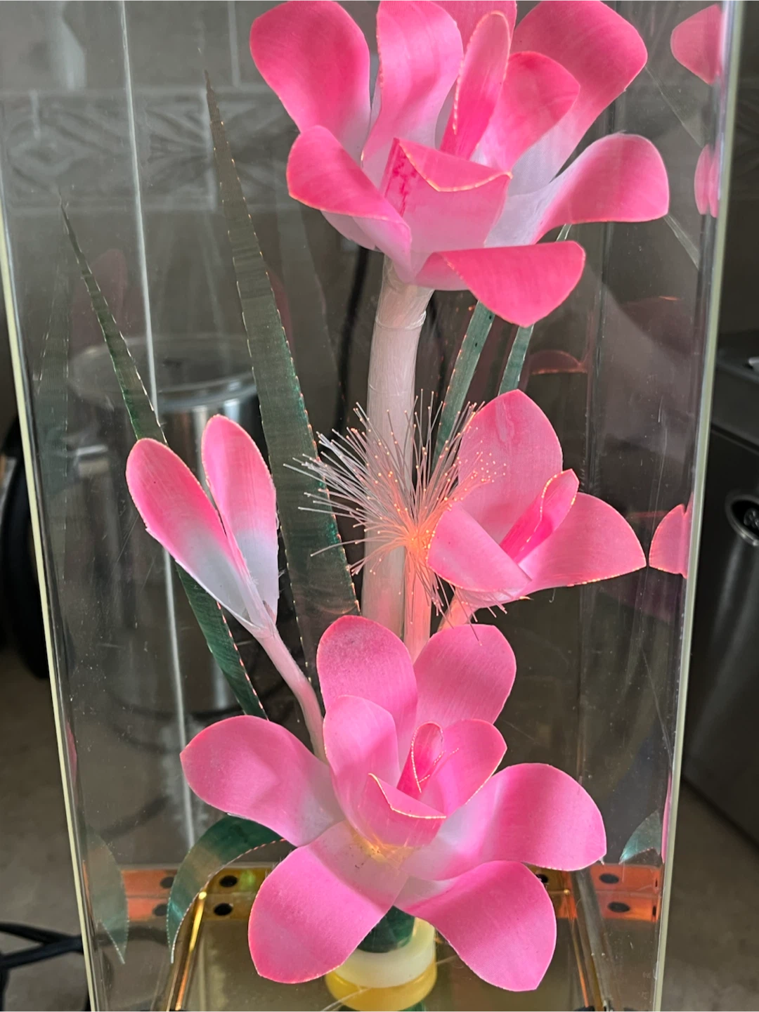 Pink Floral Light-Up Music Box