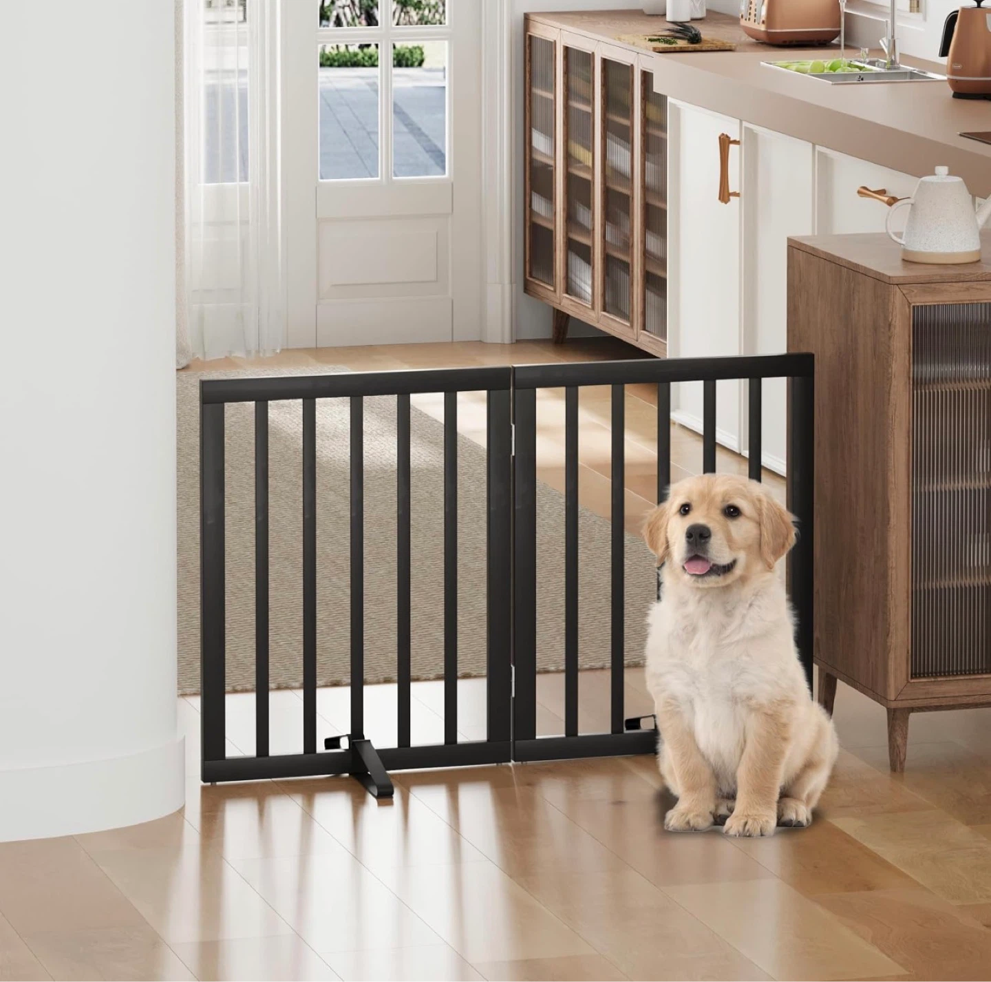 Bamboo Freestanding Dog Gate BNIB
