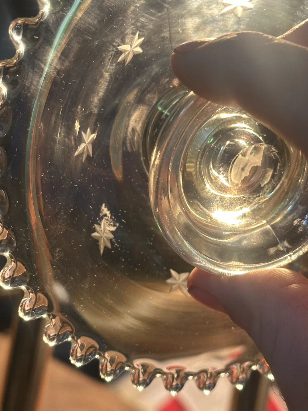 Highs imperial candlewick candlestick holder star etching - photo 4
