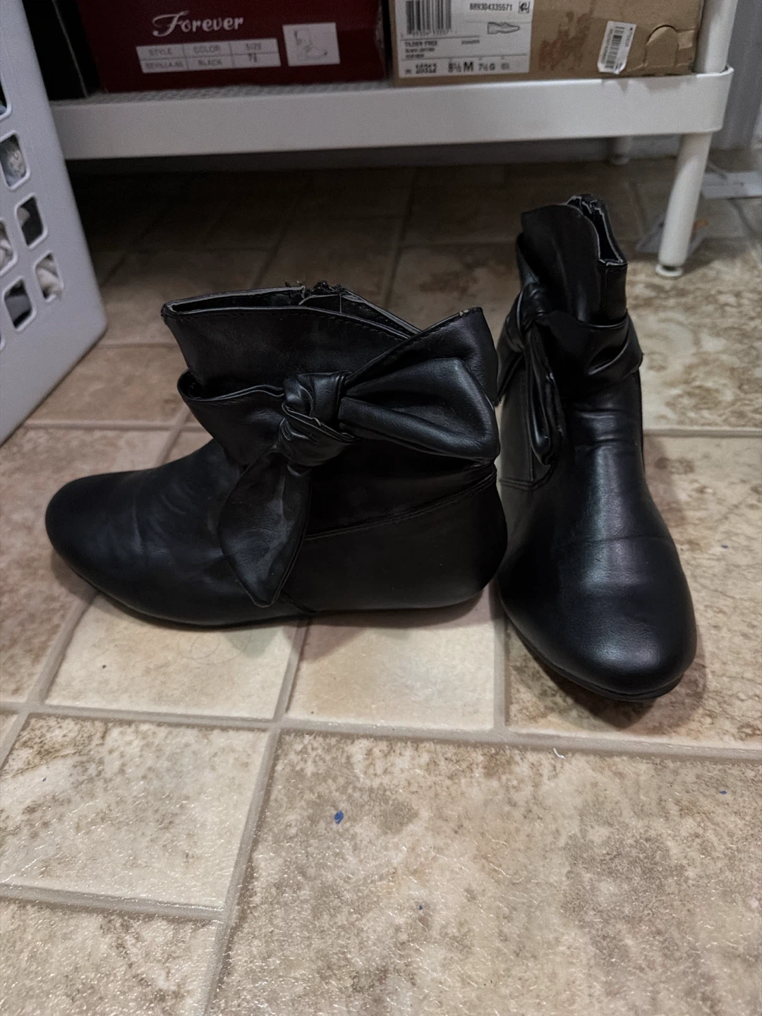 Black Bow Ankle Boots