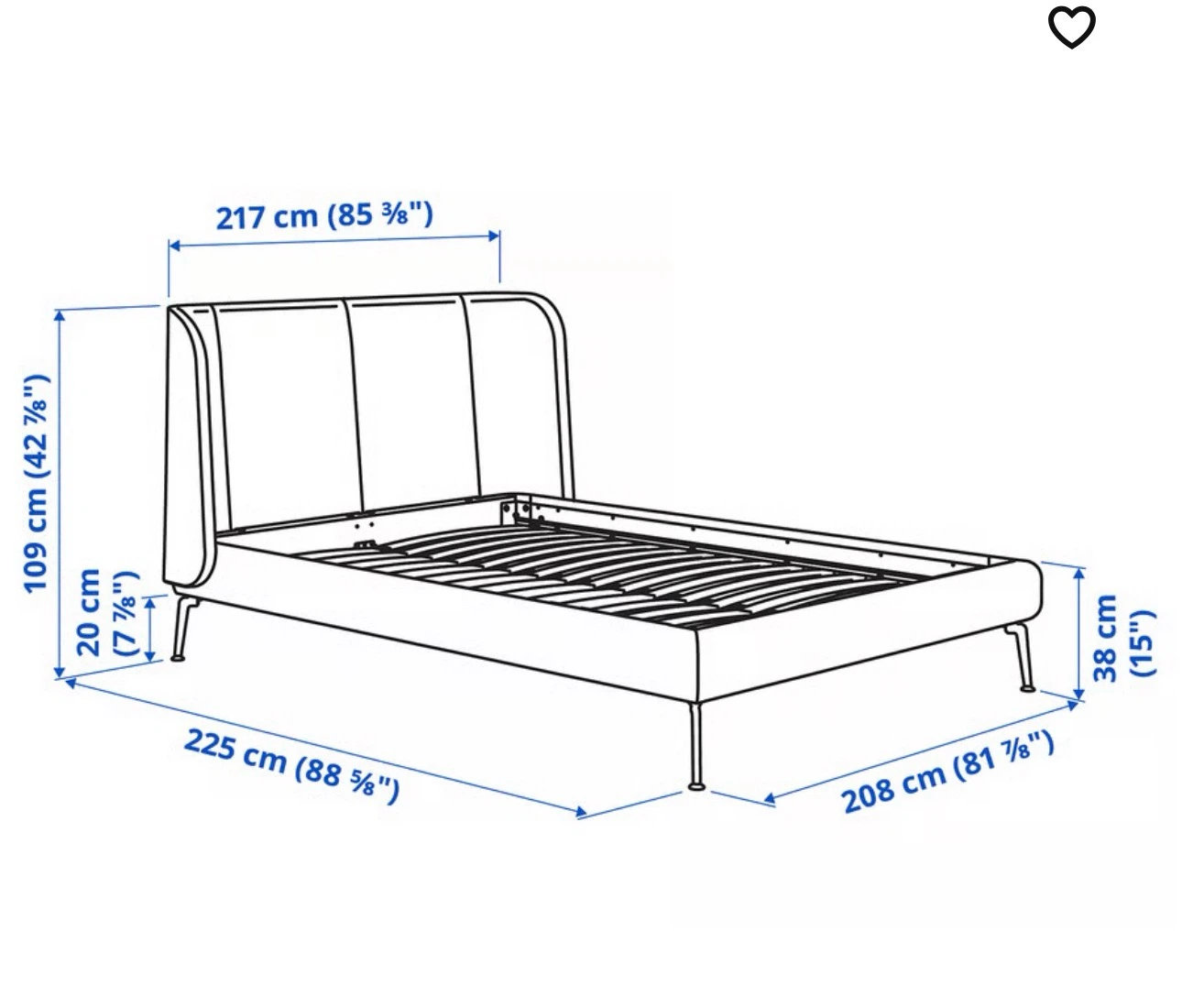 IKEA TUF JORD Upholstered Bed Frame - Queen - photo 2