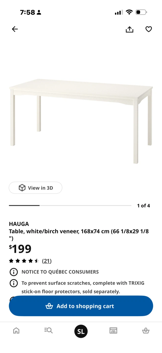 IKEA table & 3 chairs