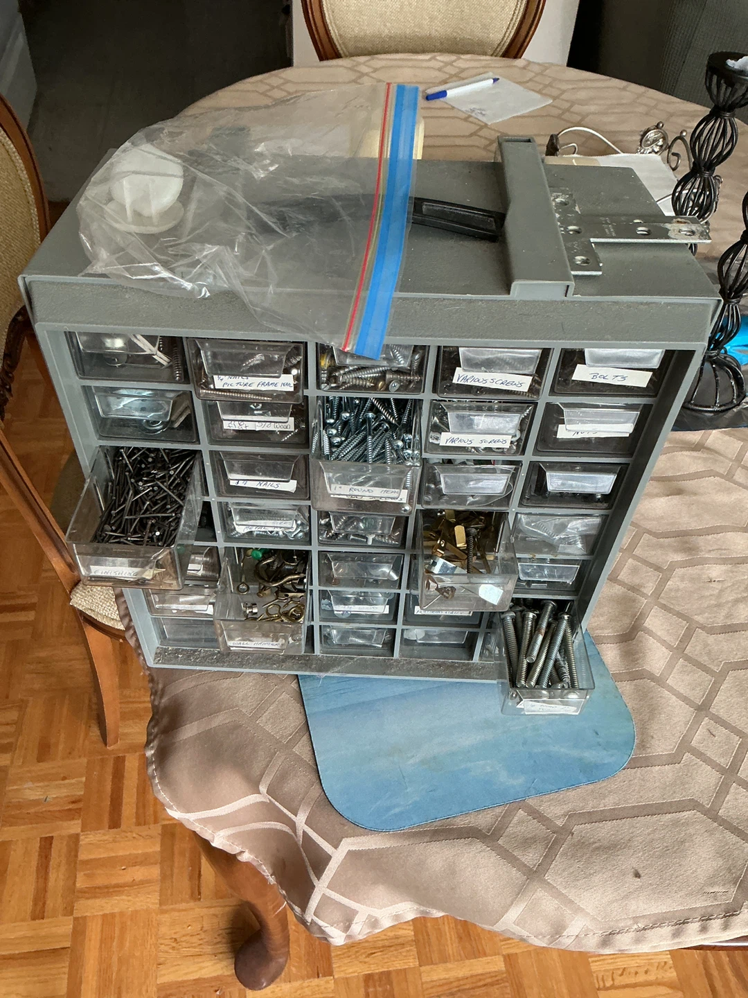 Grey 30-Drawer Organizer Cabinet with Hardware - photo 2