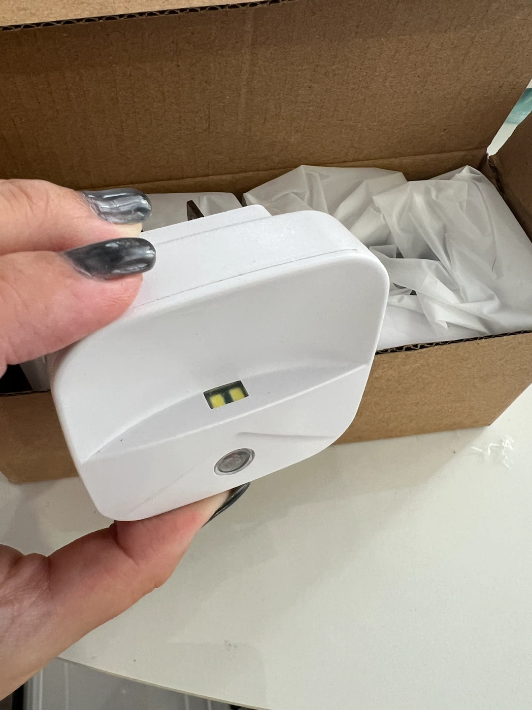 White Plug-in Night Light with Sensor - photo 2