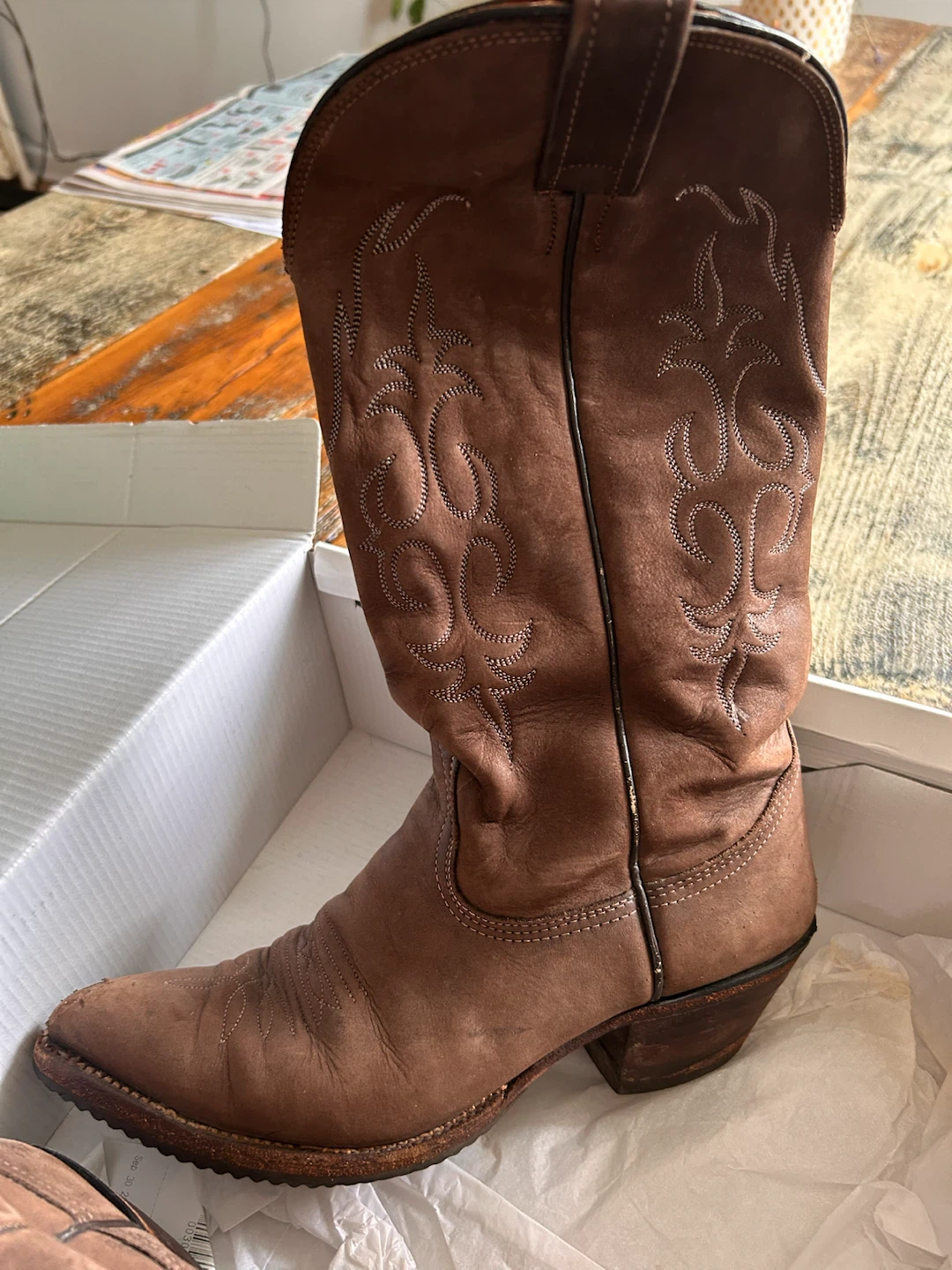 Brown Leather Cowboy Boots - photo 3