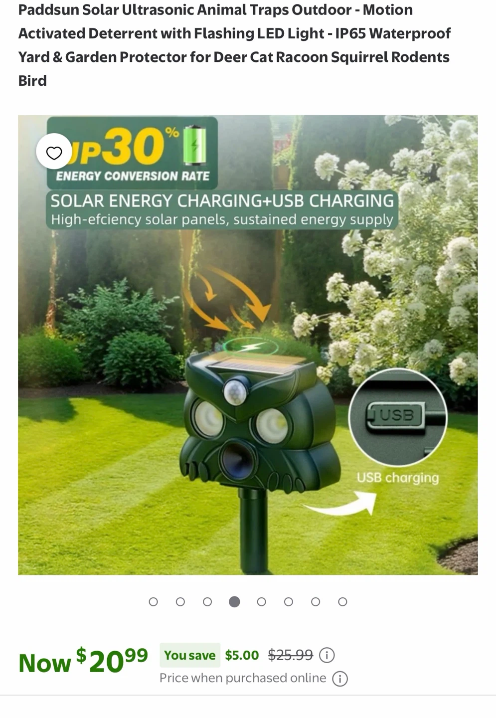 Paddsun Ultrasonic Animal Repellent Set (4 Pack) - photo 4