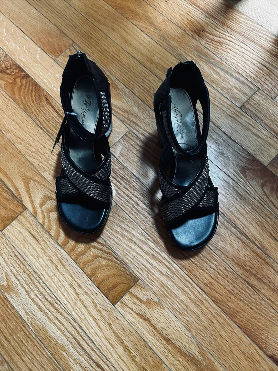 Harley-Davidson Black Wedge Sandals
