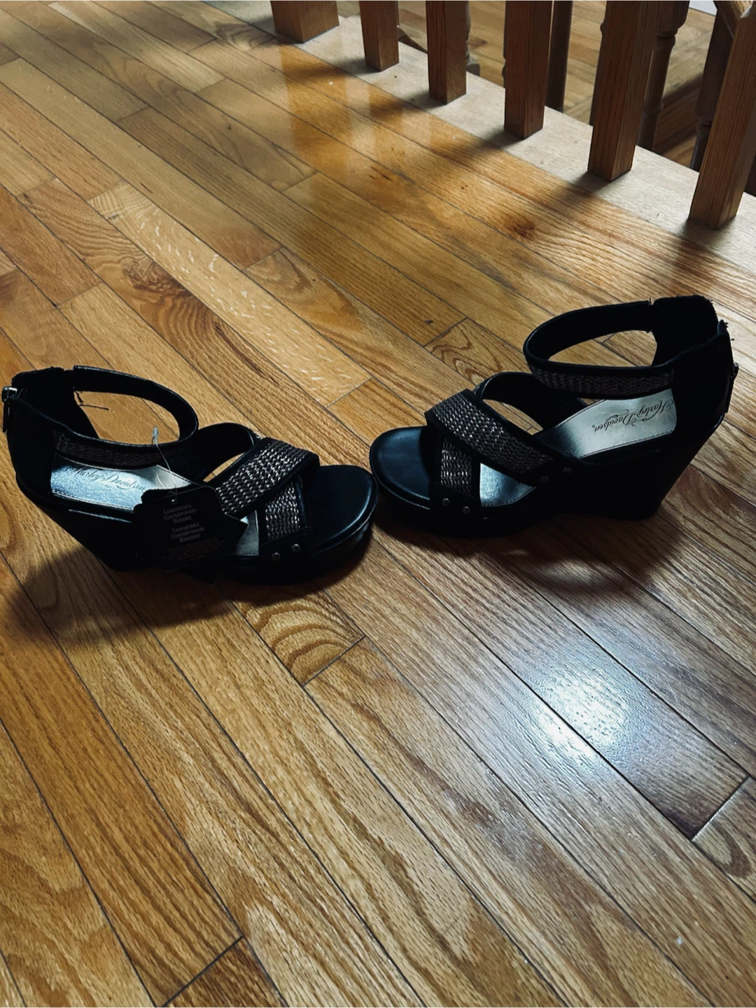 Harley-Davidson Black Wedge Sandals - photo 2