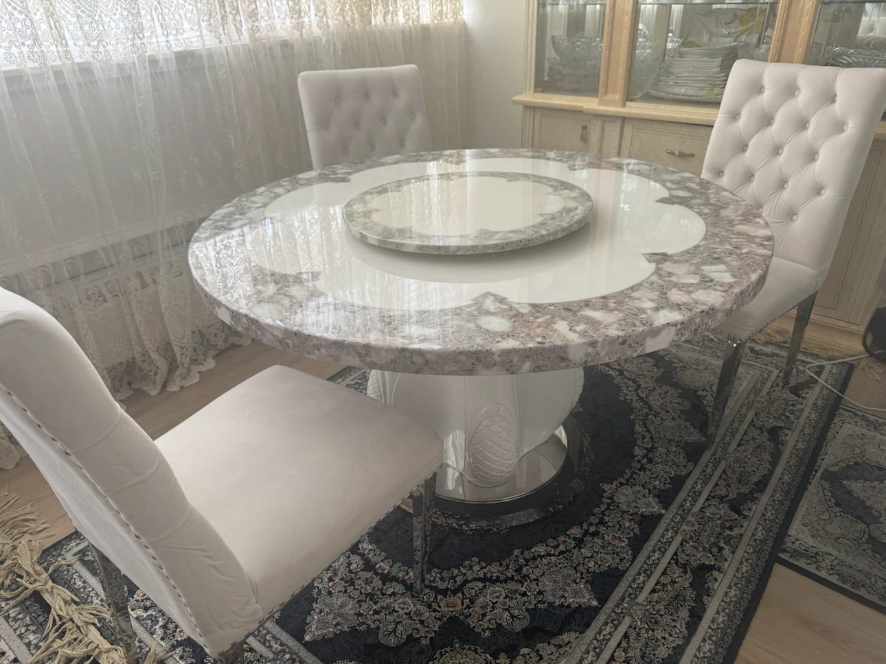 Round Marble Top Dining Table