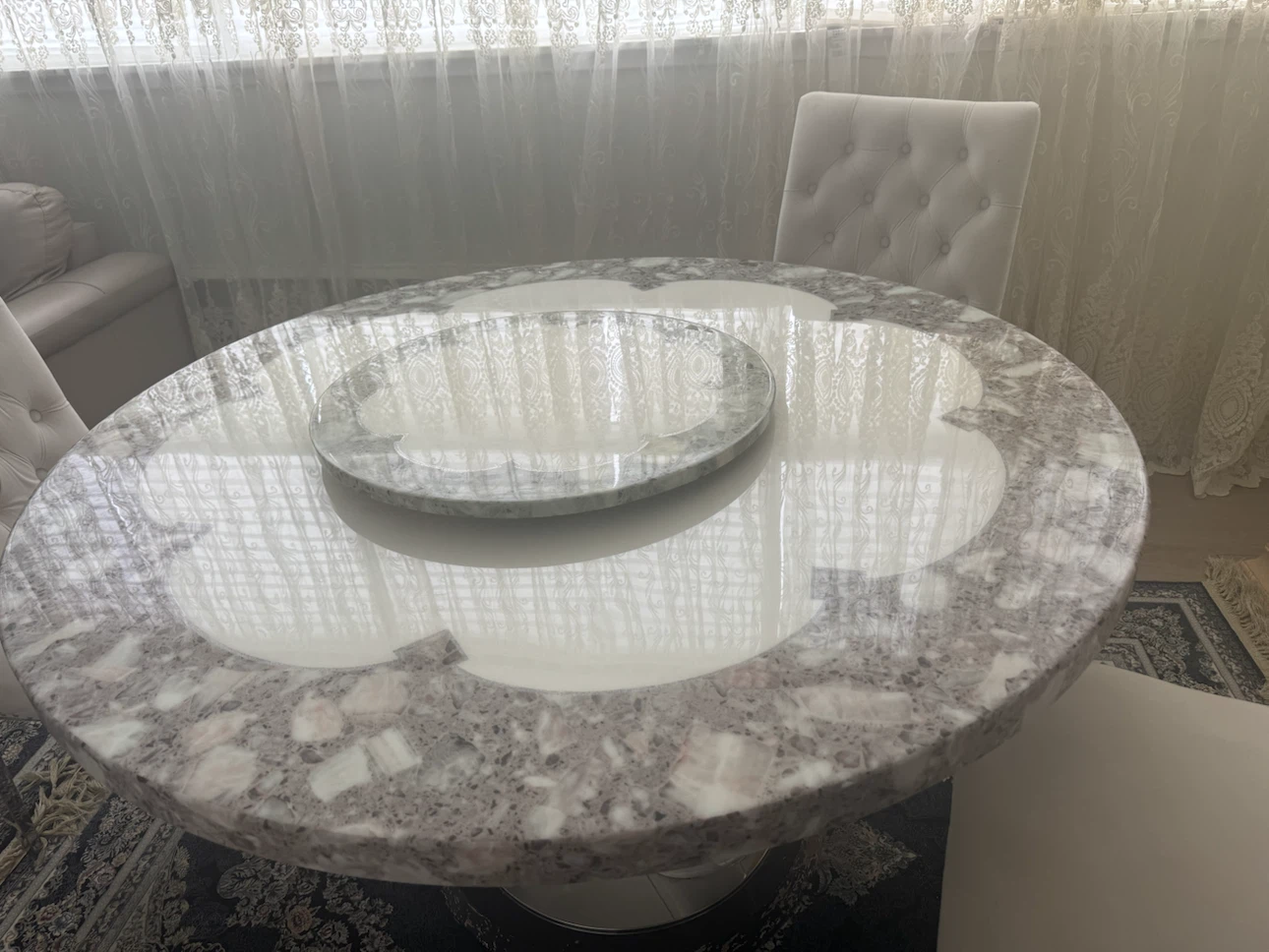 Round Marble Top Dining Table - photo 2