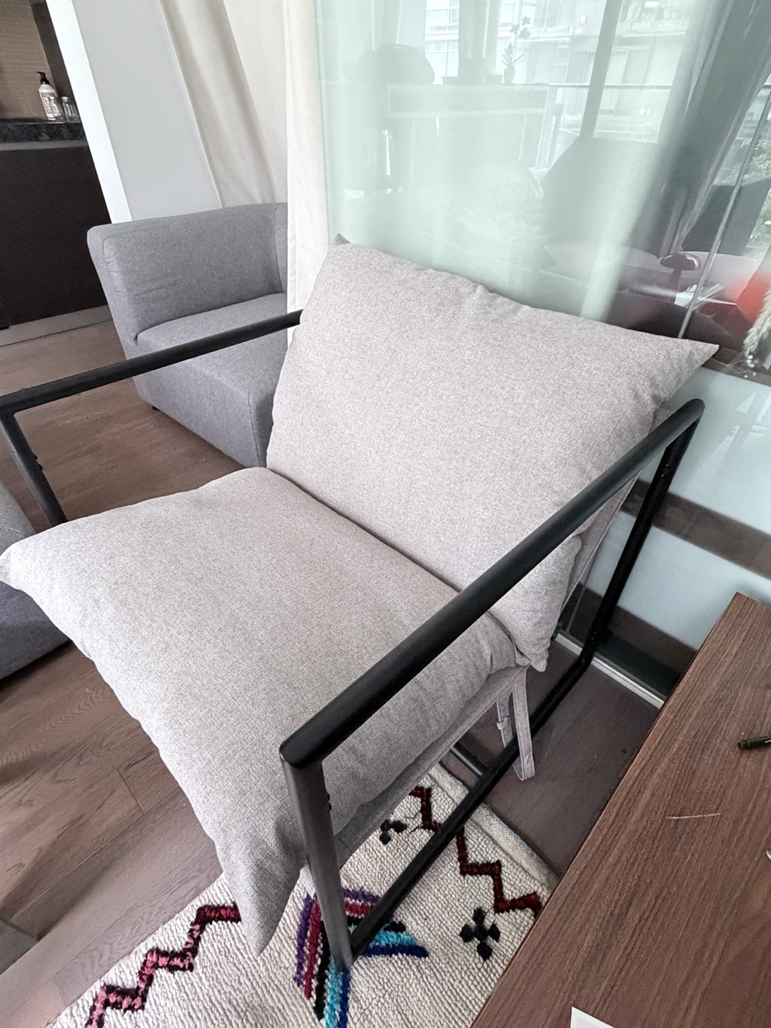 Light Grey Upholstered Armchair