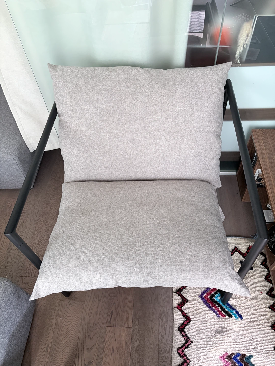 Light Grey Upholstered Armchair - photo 2