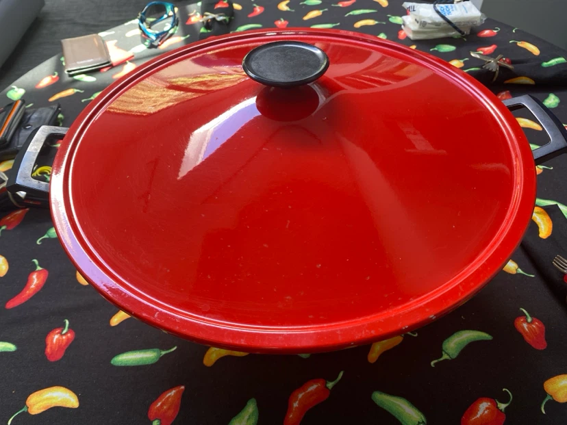 Red Electric Wok with Lid