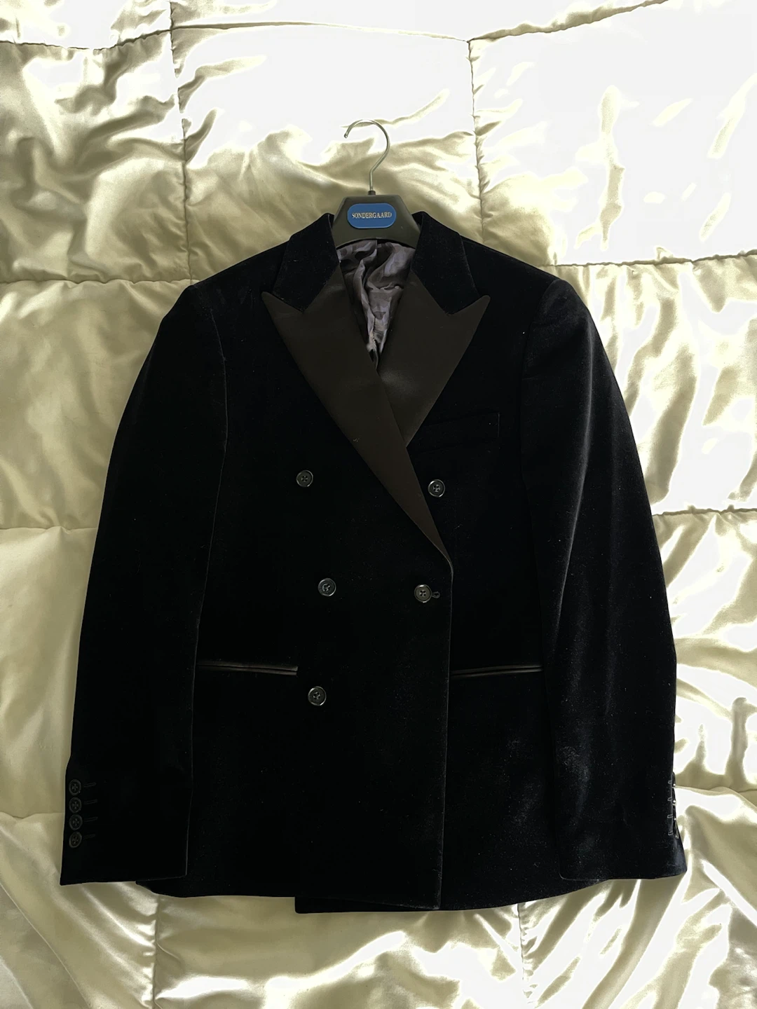 Black Velvet Double-Breasted Blazer