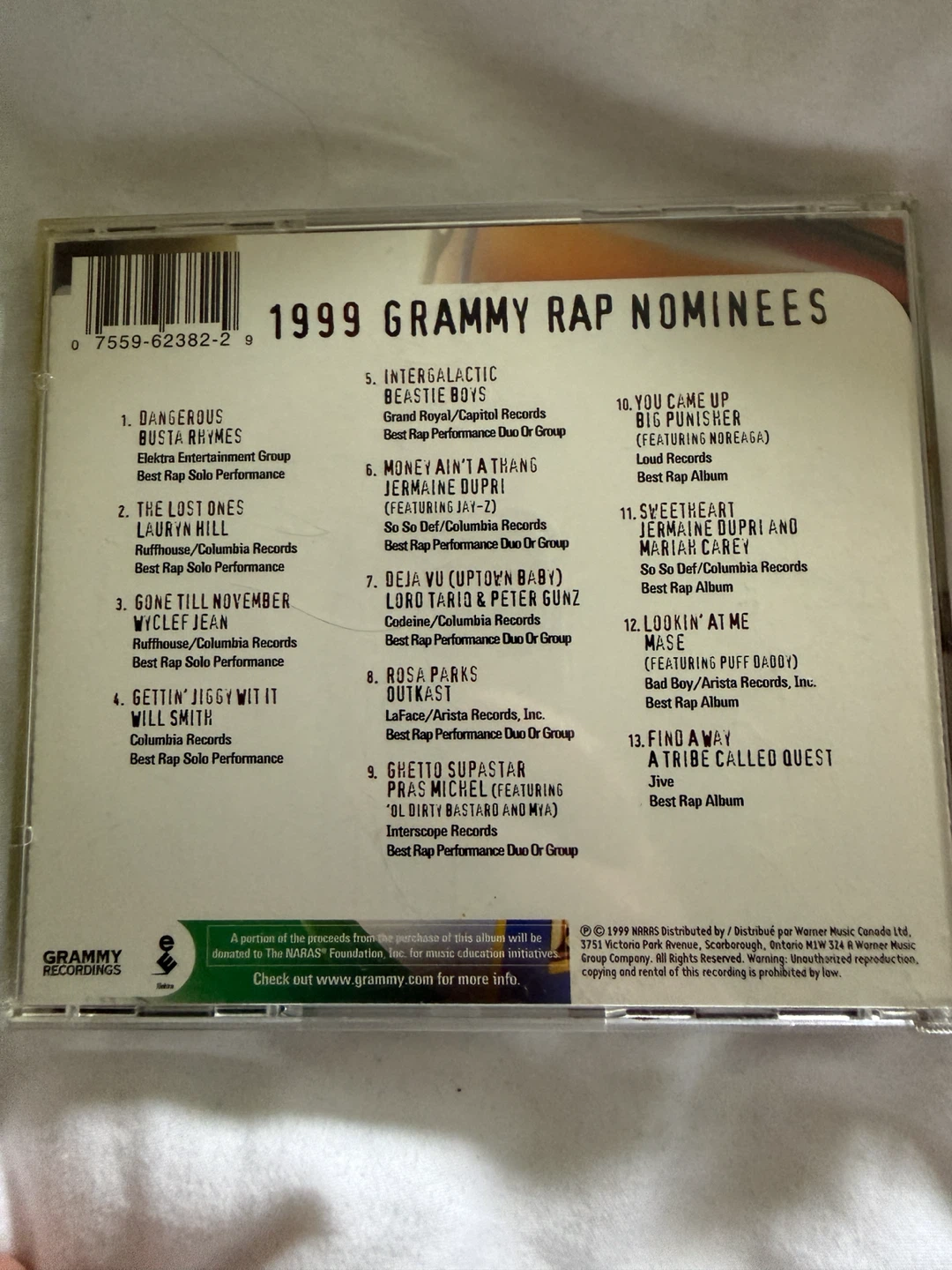 1999 Grammy Rap Nominees CD - photo 2