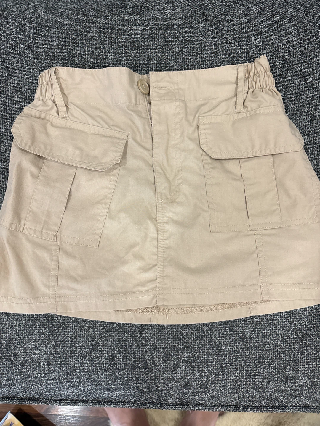 PrettyLittleThing petite tan cargo micro mini skirt