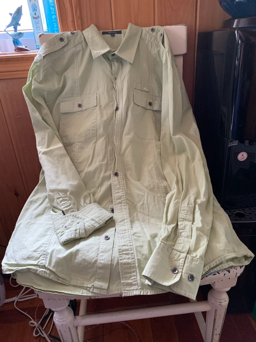 Moss Green Long Sleeve Button-Up Shirt
