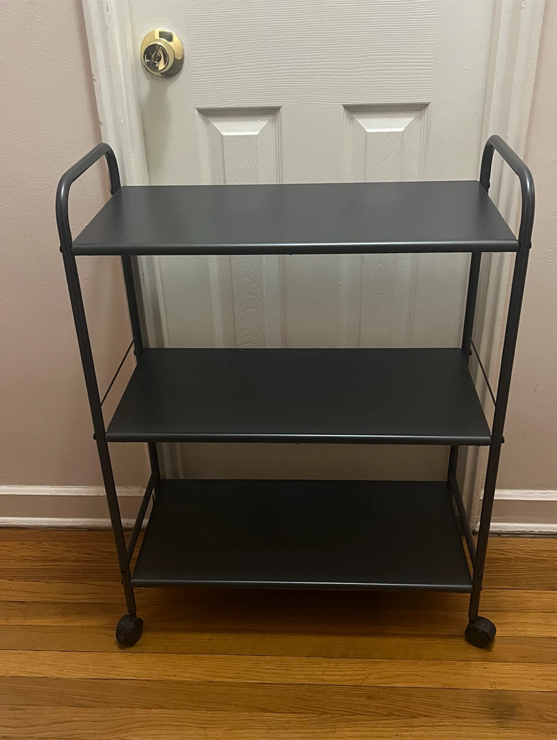 Brightroom Gray 3-Shelf Metal Rolling Cart - photo 3
