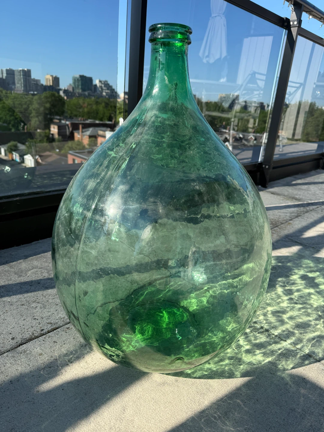 Large Green Glass Carboy with Airlock