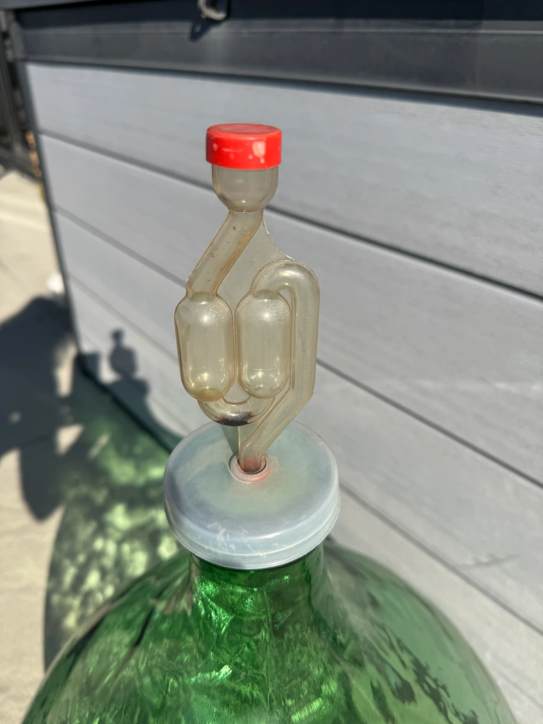 Large Green Glass Carboy with Airlock - photo 3