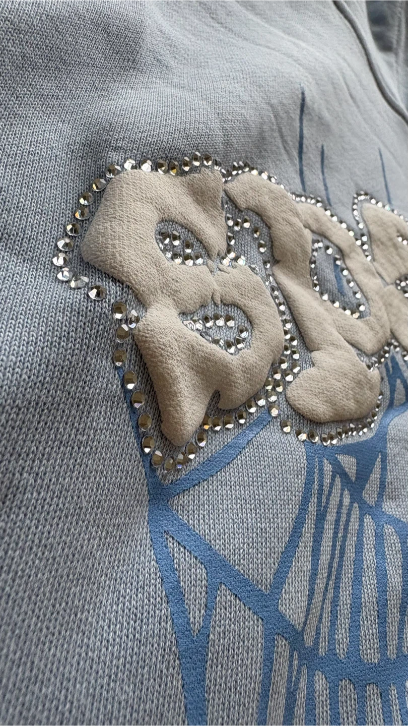 Sp5der Light Blue Spider Web Hoodie - photo 3