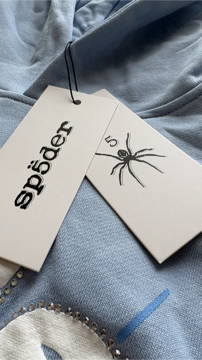 Sp5der Light Blue Spider Web Hoodie - photo 4