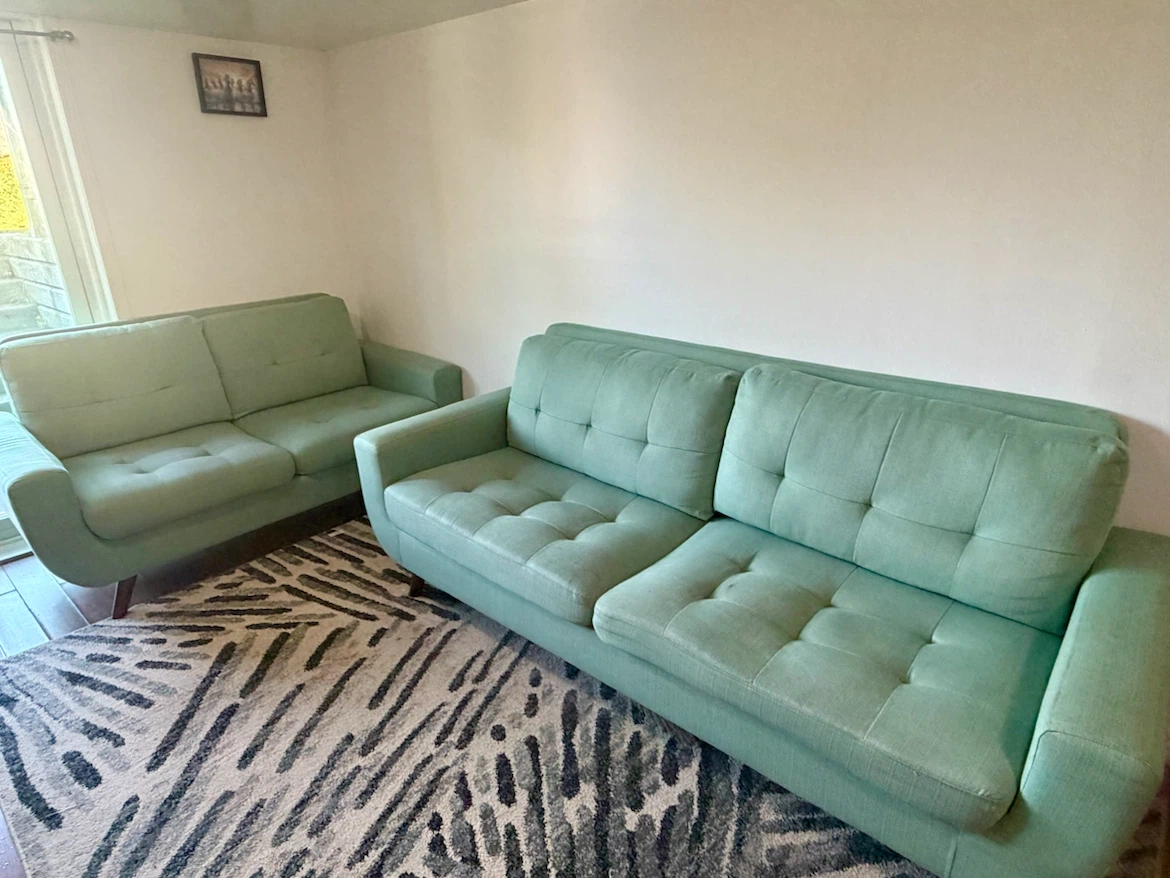 Mint Green Loveseat and Sofa Set - photo 2
