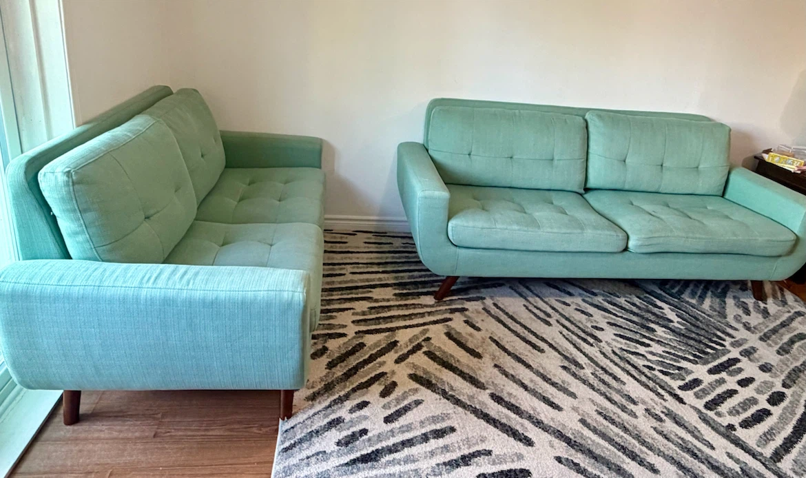 Mint Green Loveseat and Sofa Set - photo 3