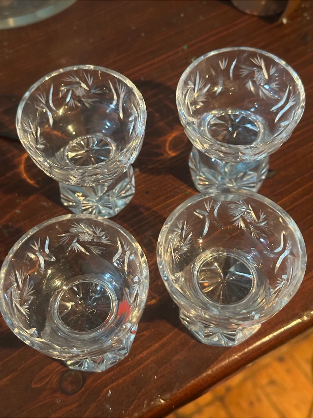 Set of 4 cut crystal cordial glasses - photo 2